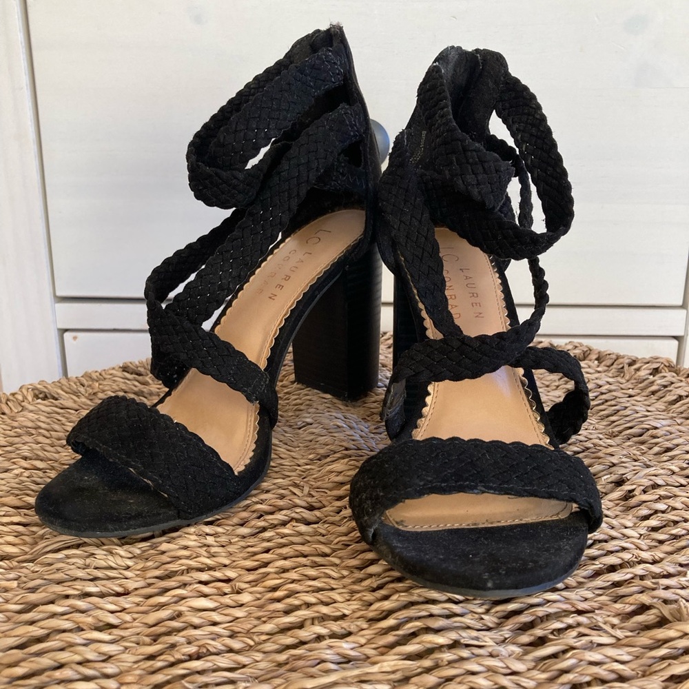 Lauren Conrad Black Strappy Heels